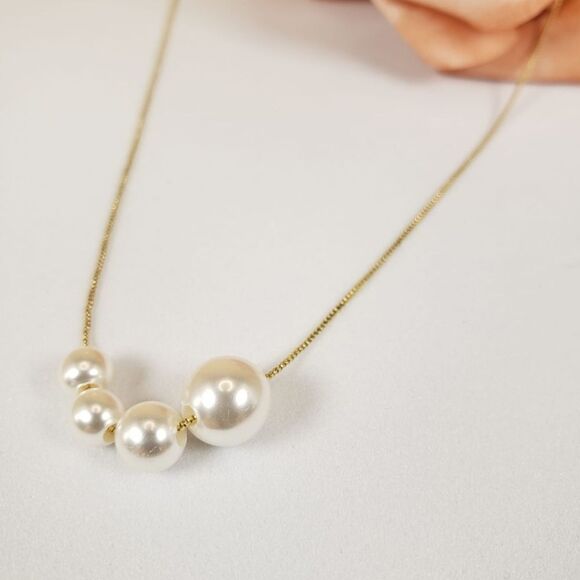 Brand New Gold With Pearl Necklace - Picture 3 of 6